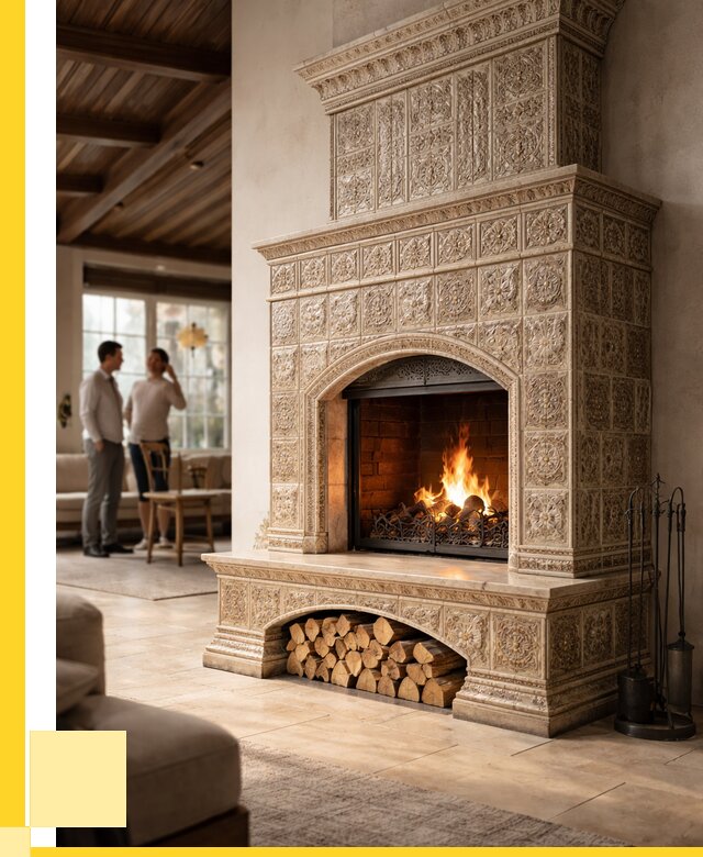 Купить изразцовый камин в Гулькевичах от 259350 р. | ЭриданГль