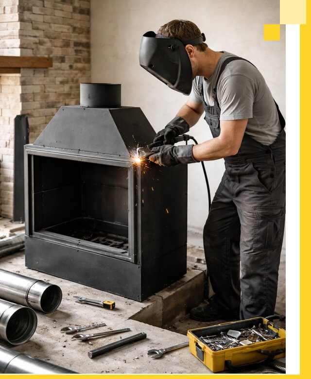 Продажа и установка металлических каминов в Гулькевичах под ключ