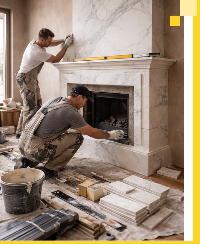 Отделка каминов в Гулькевичах качественные облицовочные работы