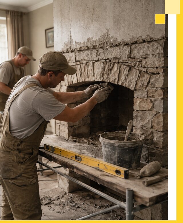 Изготовление каминов под ключ в Гулькевичах, монтаж и отделка