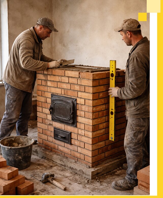 Отопительные печи под ключ в Гулькевичах, установка и сборка