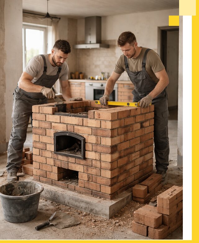 Установка и монтаж печей в частном доме в Гулькевичах под ключ