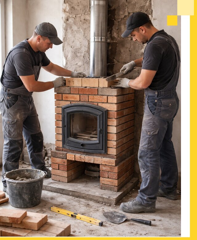 Монтаж печи камина под ключ в Гулькевичах с гарантией и пусконаладкой