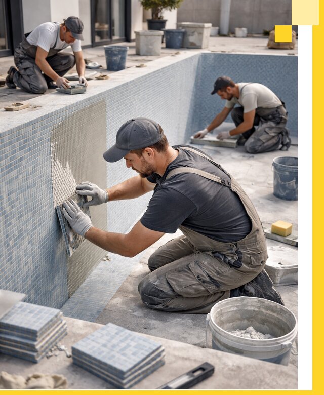 Облицовка бассейнов в Гулькевичах плитка мозаика гидроизоляция