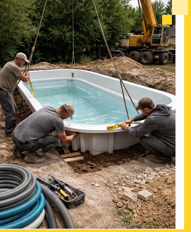 Установка и монтаж композитных бассейнов под ключ в Гулькевичах