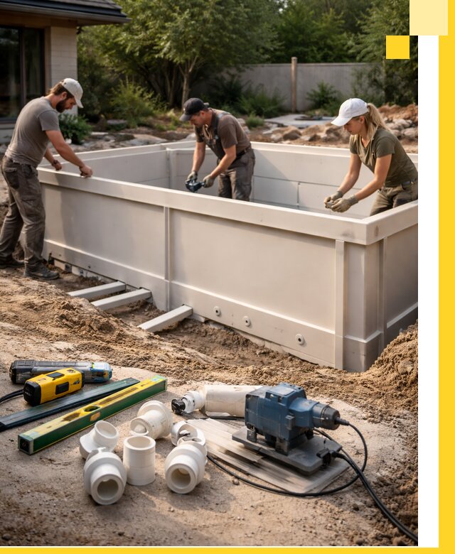 Установка полипропиленовых бассейнов под ключ в Гулькевичах