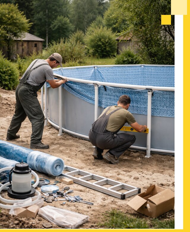 Установка и монтаж каркасных бассейнов в Гулькевичах под ключ