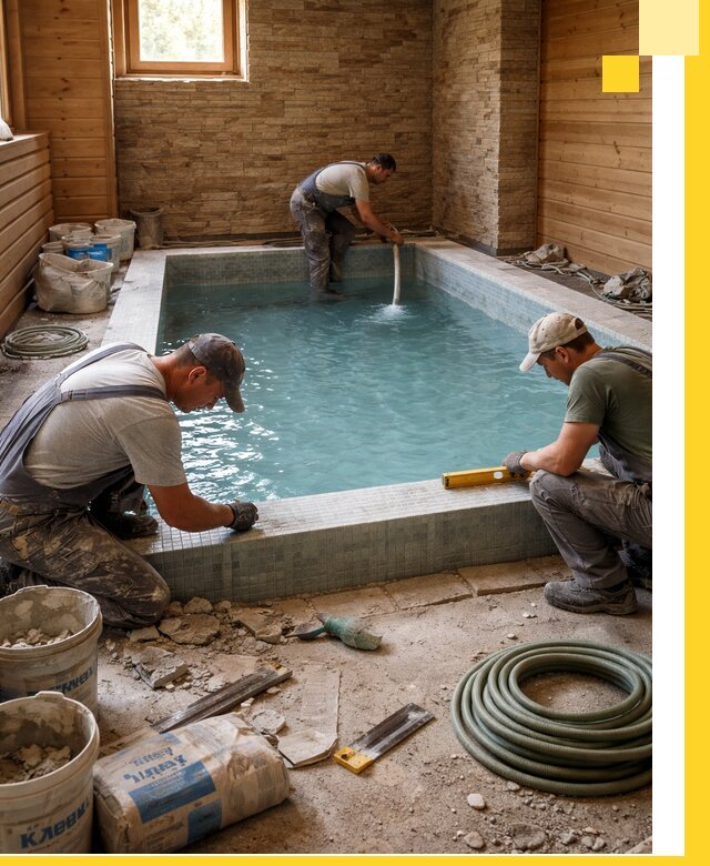 Проектирование и строительство бассейнов для бани в Гулькевичах