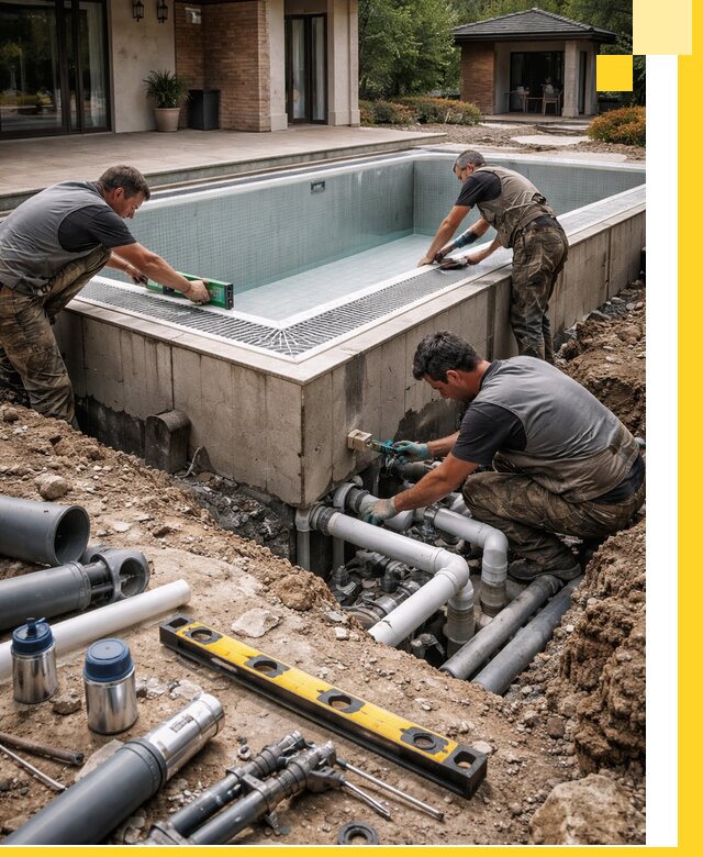 Строительство переливных бассейнов в Гулькевичах под ключ