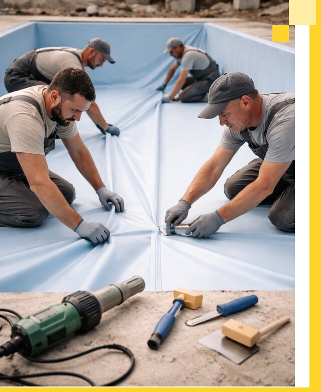 ПВХ пленка для бассейнов с монтажом и гарантией в Гулькевичах