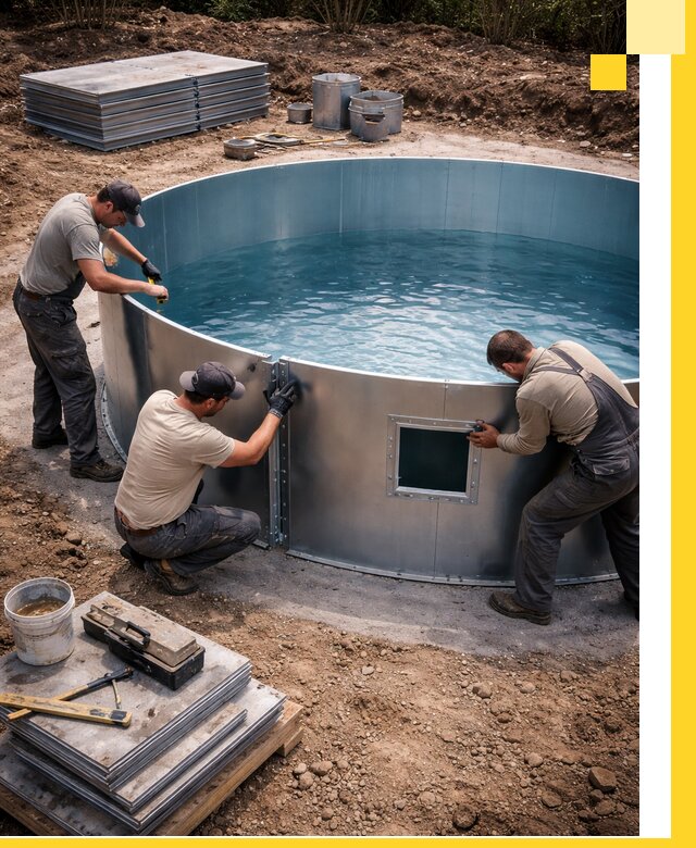 Круглые бассейны под ключ в Гулькевичах проектирование и монтаж