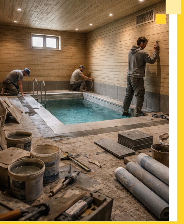 Строительство бани с бассейном и сауной под ключ в Гулькевичах