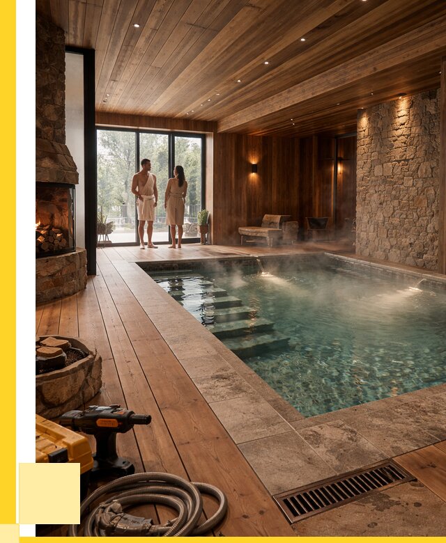 Проекты бань с бассейном под ключ в Гулькевичах от 77805 р., ЭриданГль