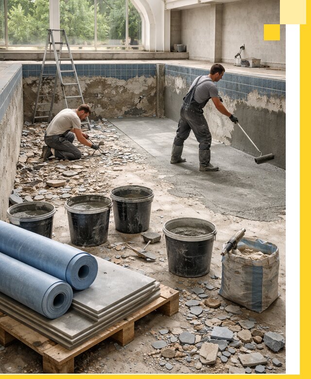 Реконструкция бассейнов в Гулькевичах: ремонт, гидроизоляция