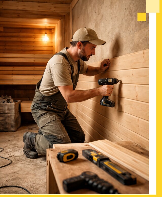 Профессиональная внутренняя отделка бани в Гулькевичах под ключ