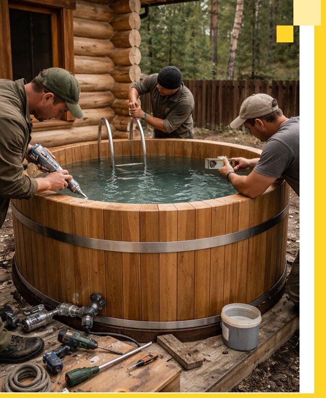 Строительство бань с купелью под ключ и отделкой в Гулькевичах