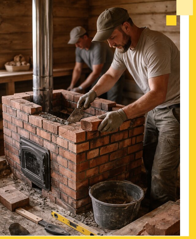 Кирпичные печи для бани под ключ в Гулькевичах, проект и монтаж