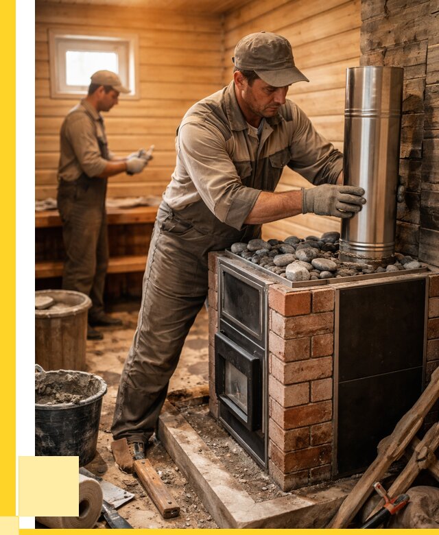 Монтаж печи в бане под ключ в Гулькевичах от 20748 р. | ЭриданГль