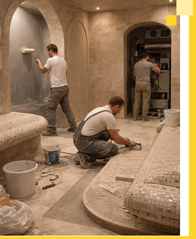 Строительство бани с хамамом и бассейном под ключ в Гулькевичах