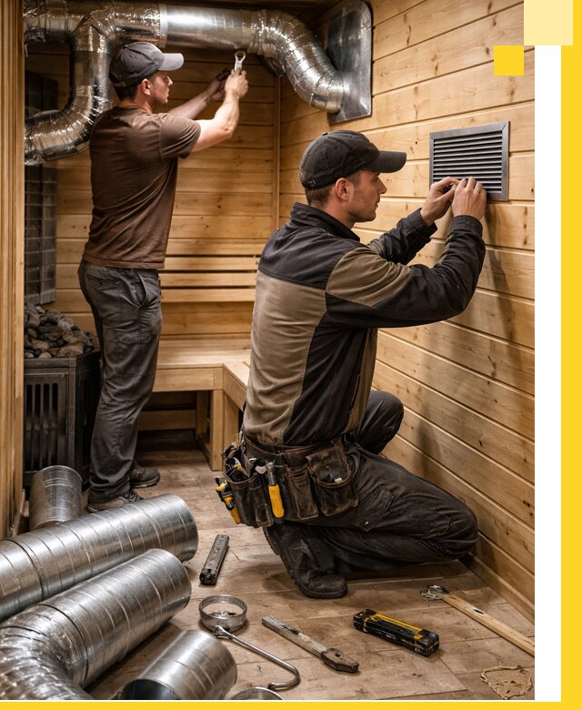 Проектирование и монтаж вентиляции бани в Гулькевичах под ключ