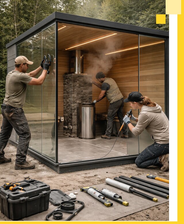 Проектирование и строительство стеклянных бань в Гулькевичах