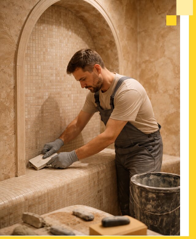 Профессиональная отделка хамамов с мозаикой под ключ в Гулькевичах