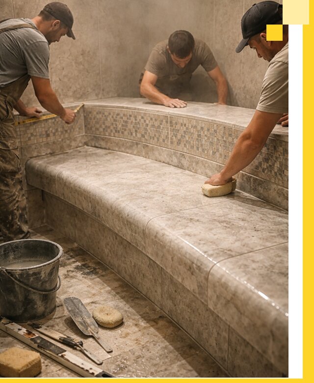 Изготовление и установка сидений для хамама в Гулькевичах